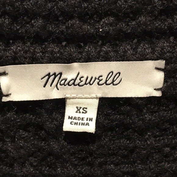 Madewell Waffle Stitch Black Sweater Coat Cotton, Polyamide, Wool Blend … - Picture 4 of 10